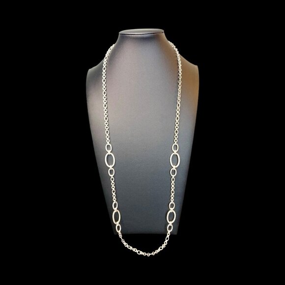 Banana Republic Silver Tone Chain Necklace -236 - Picture 1 of 2